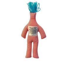 DAMMIT DOLL 12” Plush Stuffed Stress Relief Red And White Stripped W/ Blue Hair