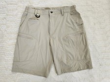 Shallowlulu Men's Size W34 L10 Nylon/Spandex Tan Tactical Cargo Hiking Shorts