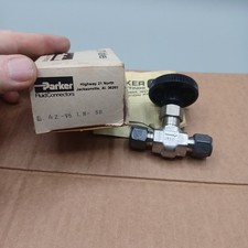 PARKER Fluid Connectors 6Z-V6LN-SS New Open Box NOS 3/8 To 3/8 Tube Shutof Valve