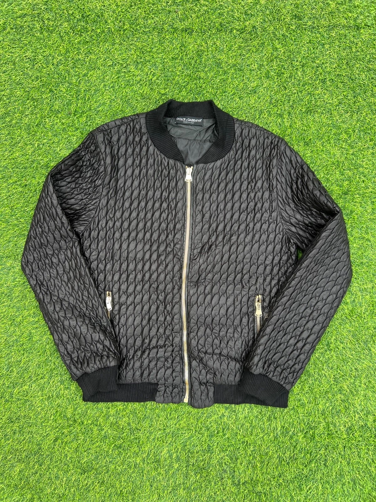 Dolce & Gabbana Textured Micro-Quilted Flight Jacket (medium)