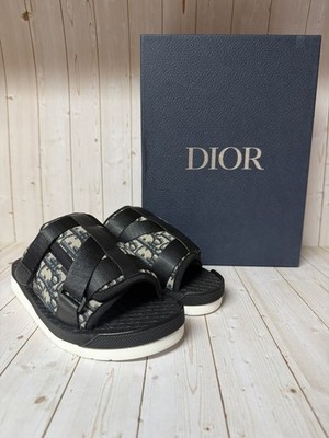 Christian Dior Oblique Jacquard Alpha Sandals Grey/Black Sz 40 / 7