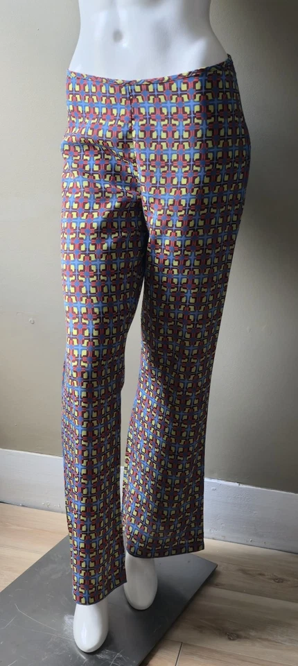 Pantalones Digitales Catálogo Delia Años 90 Por Wanted 31 x 32 Crepe Acampanado Estampado Cremallera... Foto 4 de 4