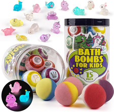 Bath Bombs for Kids with Surprise Inside, 15-Piece Surprise Bath Bombs for Kids,