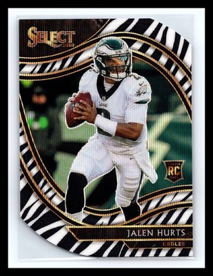   Jalen Hurts 2020 Select Prizm Zebra Holo Die Cut Field Level RC # 350