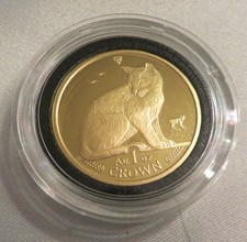 1990 Isle of Man 1 oz Gold Alley Cat Coin Proof Very Rare!