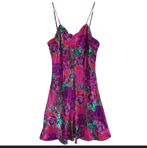 UNDERCOVER abito slip vintage etichetta oro victoria secret floreale paisley segreto setoso