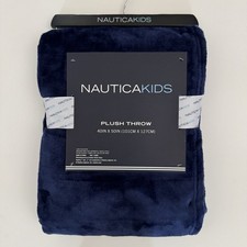 NEW Kids Blanket Navy Blue Soft Cozy 40  x 50   Nautica Kids