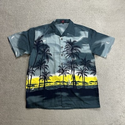 HAWAII Hemd Hawaiishirt Floral L Magnum Rockabilly Hawaiianer Aloha 11619 Grün
