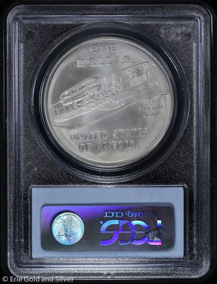 2003-P $1 First Flight Commemorative Dollar PCGS MS 69 | Uncirculated UNC BU - Image 2 of 4