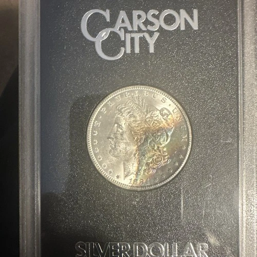 1884-CC UNC Morgan Silver Dollar Gem BU GSA Carson City Mint Coin Box&CoA