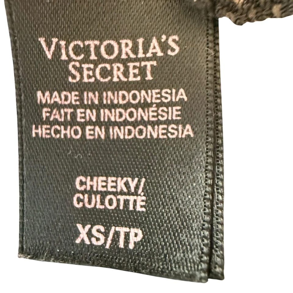 Трусики Victoria's Secret нахальные размер маленький леопардовый принт кружевная отделка высокий вырез - Изображение 3 из 3