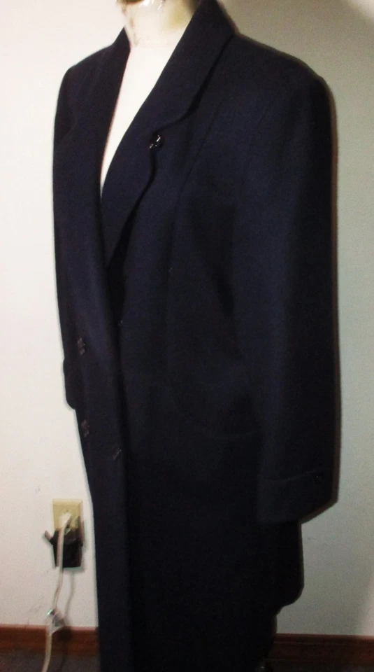 BRAETAN Blue Vintage 100% Wool Double Breasted Coat Women's Size 12P - Image 4 of 4