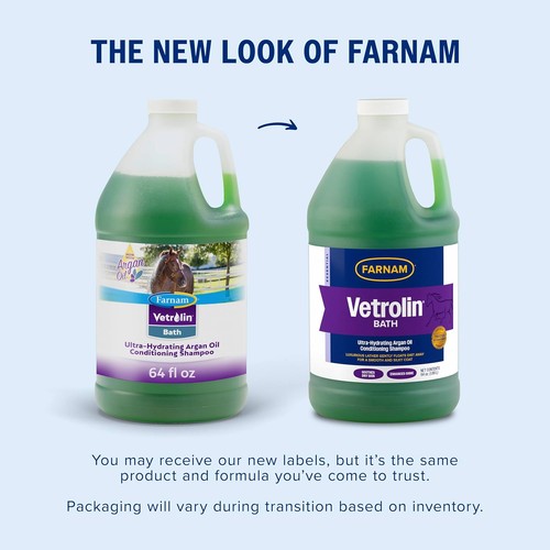 Farnam Vetrolin Bath, Ultra-Hydrating Argan Oil Conditioning Shampoo, Enhances S - Picture 2 of 14