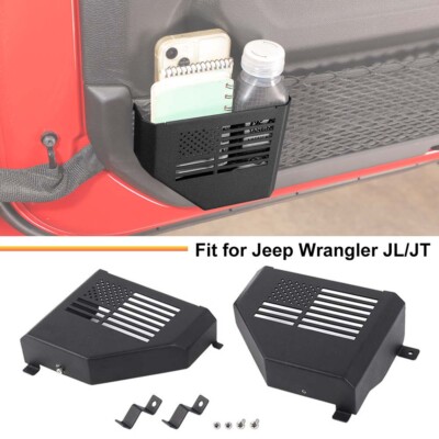 2x Metal Front Door Storage Box Pocket Net Frame for Jeep Wrangler JL JLU 2018+