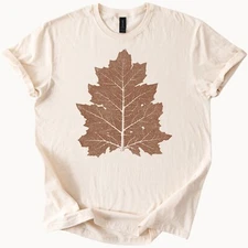 Rustic Oak Leaf Shirt Nature Print Graphic Tee Nature Shirt Tree Outdoor Natural