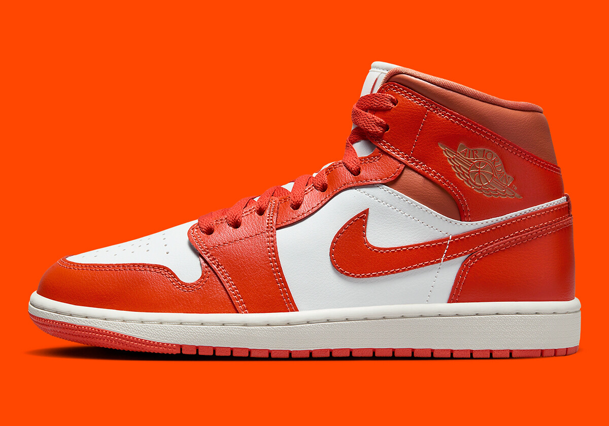 Женские кроссовки Nike Air Jordan 1 Mid Cosmic Clay Orange Summit White BQ6472-108 sz 10.5