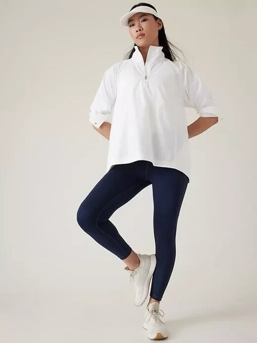 ATHLETA Advantage Poplin Top NWT - SMALL White #532651 - Picture 1 of 9