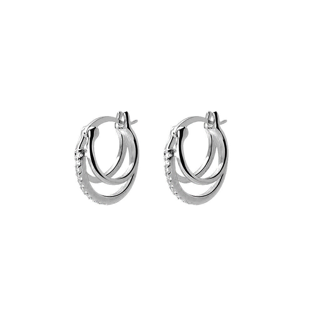 【HYKE】HOOP EARRINGS SILVER925 Women's Split Hoop Earrings - Silver Earrings - JAXXON