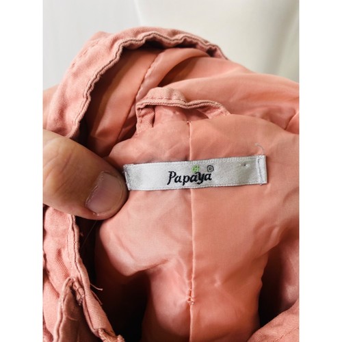 Women’s Medium Jacket Papaya Pink Full Zip Hooded Pockets Outerwear Lightweight - Picture 6 of 7