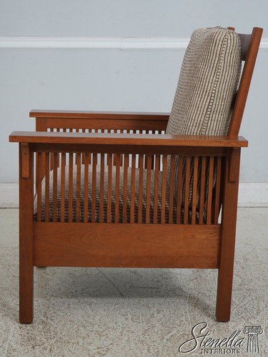 67192: STICKLEY Cherry Spindle Morris Style Lounge Chair - Picture 3 of 24