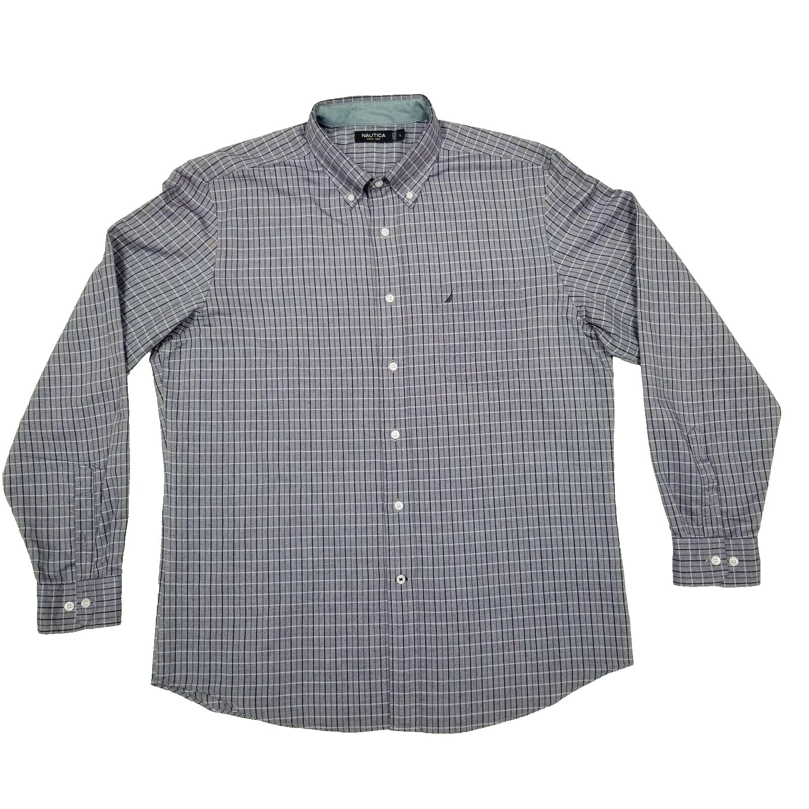 Nautica Plaid 100% Cotton Dress Shirts for Men