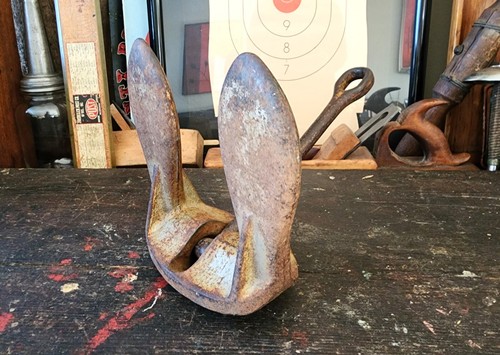 Vintage Cast Iron 15lb Boat Anchor Nautical - Picture 8 of 8