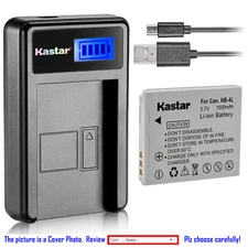 Kastar Battery LCD Charger for Canon NB-4L NB-4LH & IXY Digital 60 Digital 70