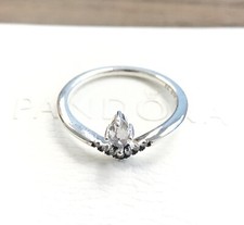 Pandora Classic Wishbone Clear Cz Ring 197790cz Hinged Box Polish Cloth