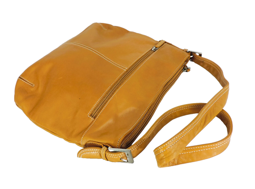TIGNANELLO Multi-Pocket Shoulder Bag Purse Handbag Cognac Brown Tan Soft Leather - Picture 12 of 20