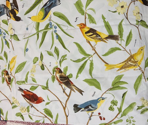 1 Pottery Barn SPRING SPARROW Birds STANDARD Sham Red Blue Brown Yellow