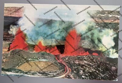 Vintage Nani Li'i Postcard Eruption of Mauna Loa Volcano Hawaii National Park