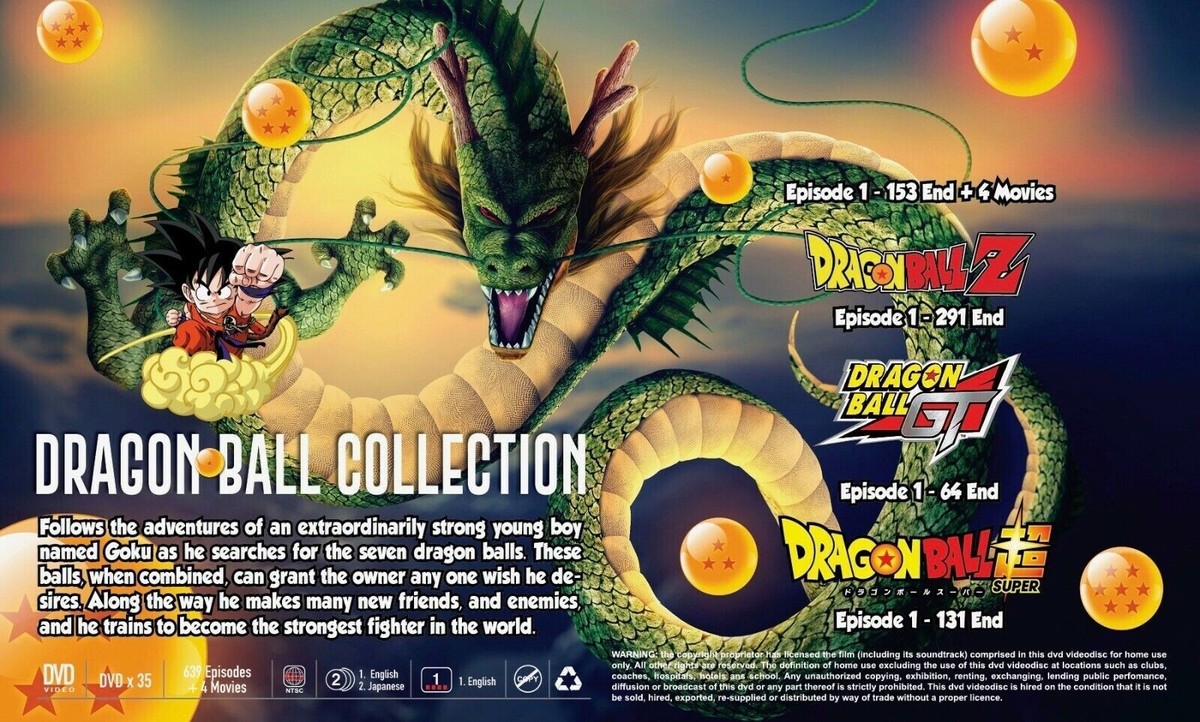 Dragon Ball,Ball Z,Ball GT,Ball Super Collection Complete Tv Series,639  episodes