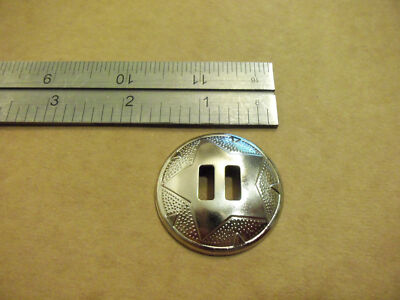 1 1/2'' Nickel Plated Slotted Star Round Conchos (Pack Of 25)