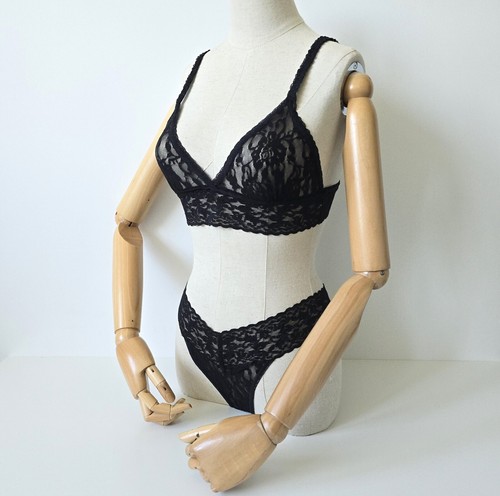 IMPRESIONANTE CONJUNTO SUJETADOR BRALET TANGA MUJER ALL SAINTS REGALIA ENCAJE NEGRO 12 M VINTAGE - Imagen 7 de 23