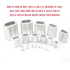 Aluminium Buckle Oval Sleeve Single Hole Clasp Wire Rope Collet M0.5 to M26