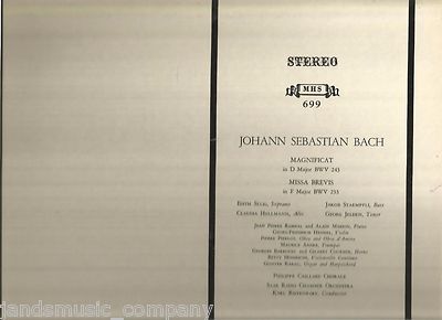 J.S. Bach Magnificat in D Major,BWV 243; Missa Brevis in F major, BWV 233 [LP]