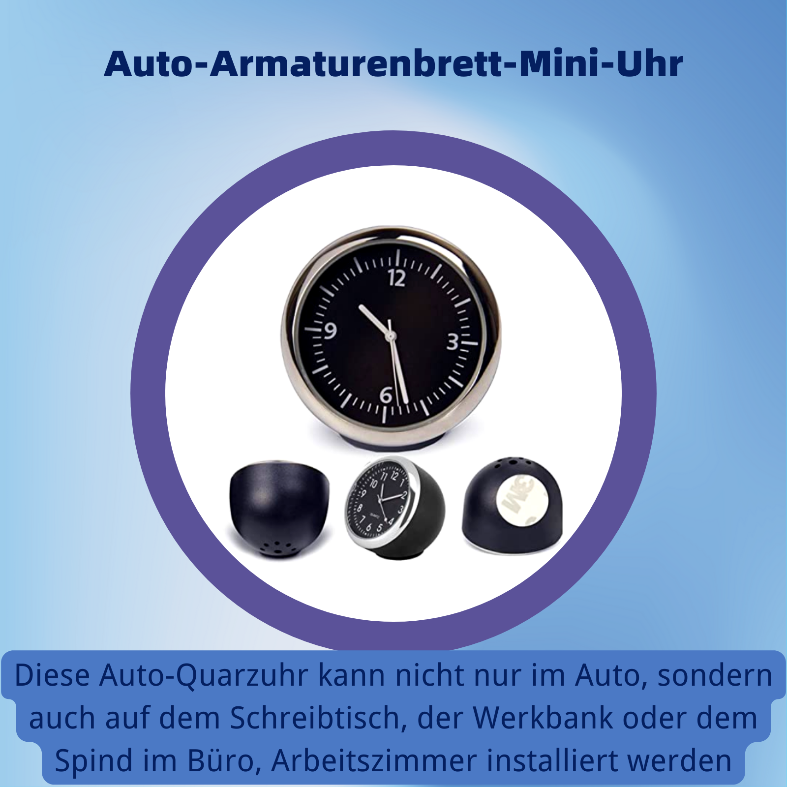 Auto Armaturenbrett Uhr - Mini LED Uhr Für Lüftungsgitter | 4 Farben Zur Auswahl