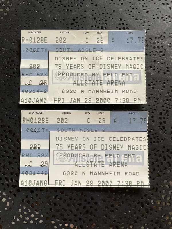 Disney on Ice Celebration ticket stub 2000 75-years of Disney Magic
