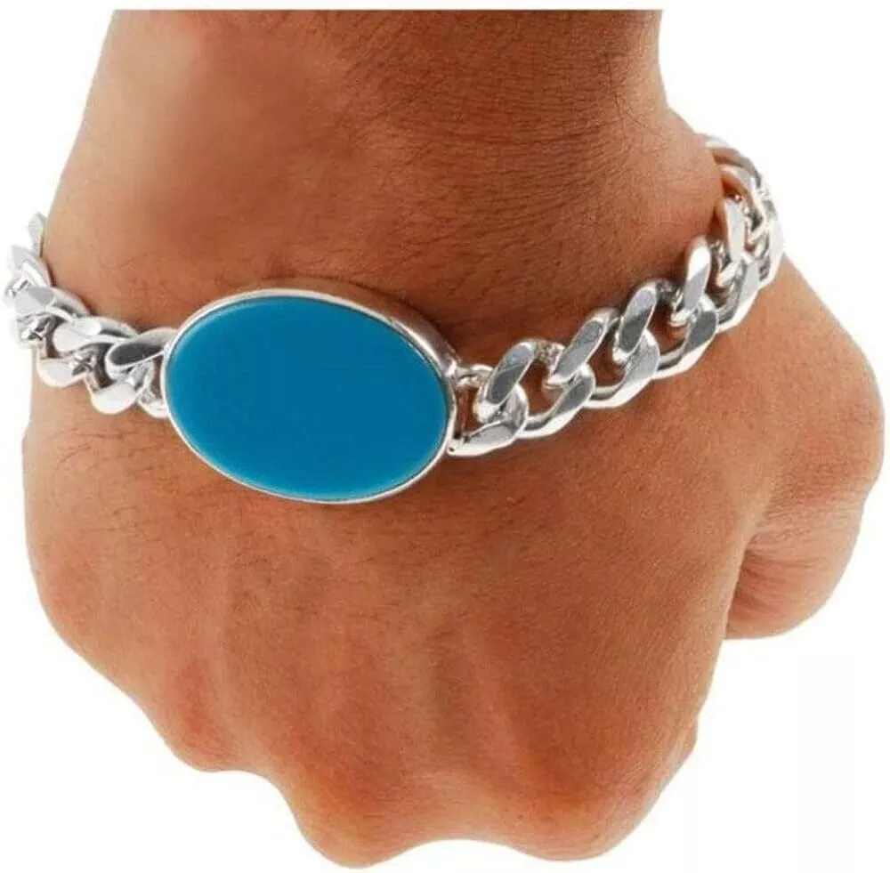 Buy Jewelkari.com Men's Salman Khan Being Human Bracelet Silver Plated  Stainless Steel and Turquoise Strand Bracelet (Silver) Online at  desertcartINDIA