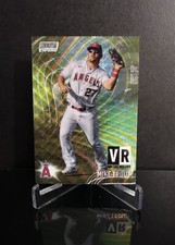 MIKE TROUT 💥 2021 Stadium Club Chrome Virtual Reality Neon Green Wave Refractor