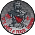 Knights: It's just a flesh wound patch iron on biker patch embroidered
