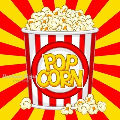 Popcorn DECAL Concession Food Truck Vinyl Cart Sticker  (Choose Your Size)