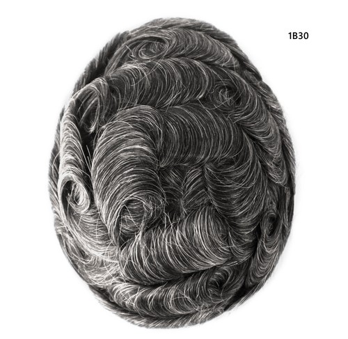Mens Toupee Human Hair Systems Hair Replacement French Lace Front Hairpiece Q6 - Picture 18 of 47