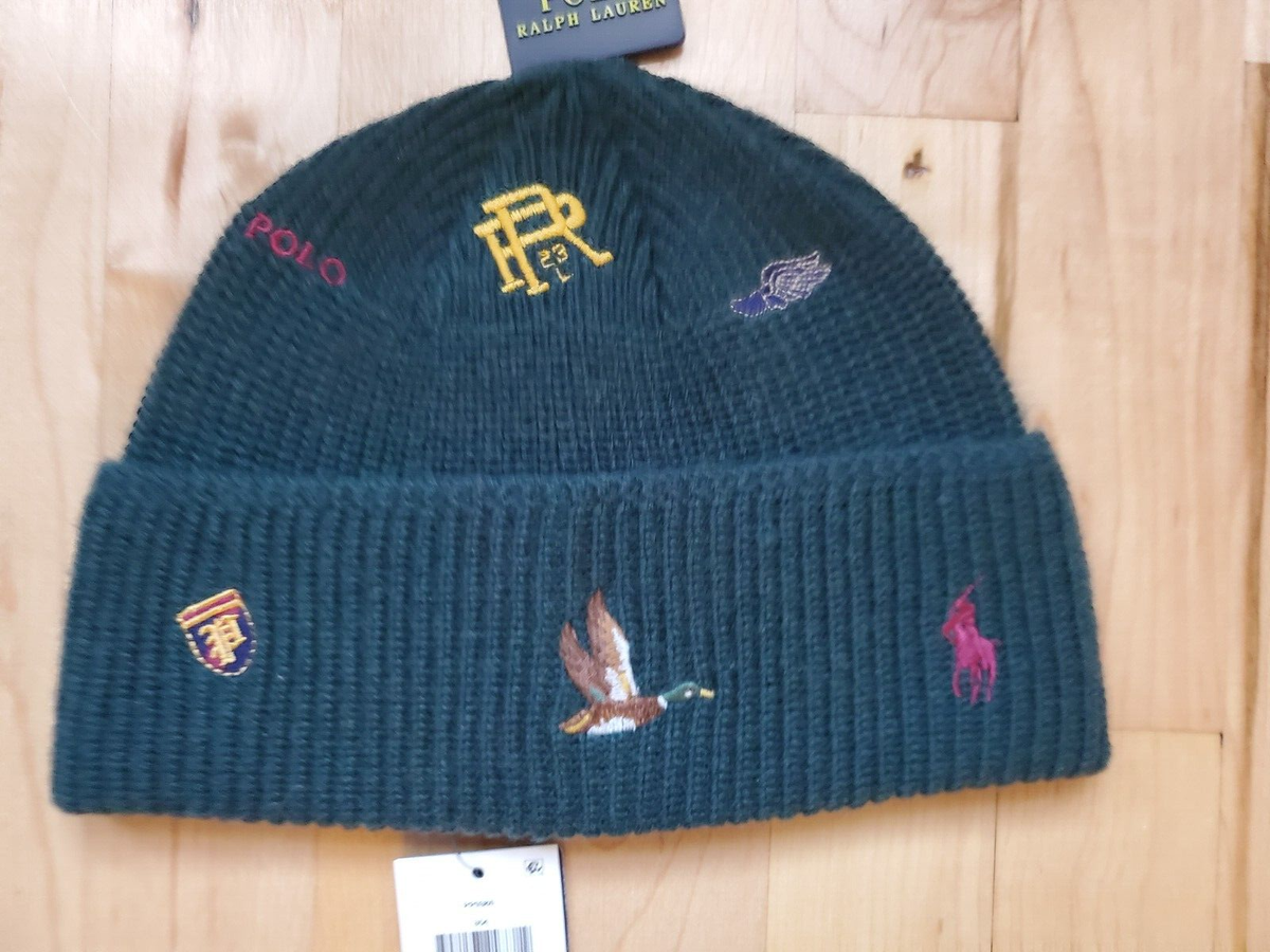 「新品タグ付き 」Polo Ralph Lauren USA BEANIE Polo Ralph Lauren USA Beanie with Pom-Pom Red White Blue Knit Hat
