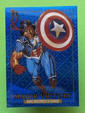 Major Victory 2024 Skybox Marvel Masterpieces '92 Platinum Blue Traxx #48