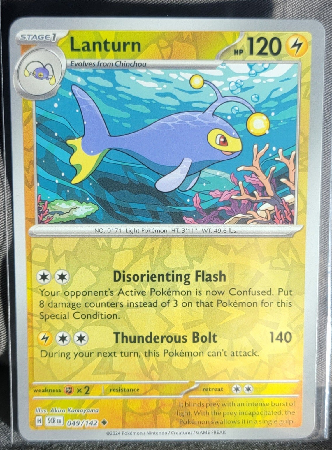 Pokemon TCG Card Lanturn 049/142 S&V Stellar Crown Uncommon Reverse Holo NM