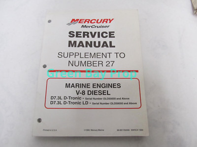90-861784990 MerCruiser Diesel Service Manual Supplement to #27 D7.3L D-Tronic