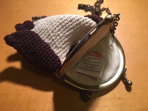 Gymboree Harvest Leave crochet owl coin purse chain strap NWOT - Picture 2 of 3