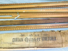 Antique Quaker Wooden Curtain Stretcher Drying Rack Tablecloth Lace Fabric Box