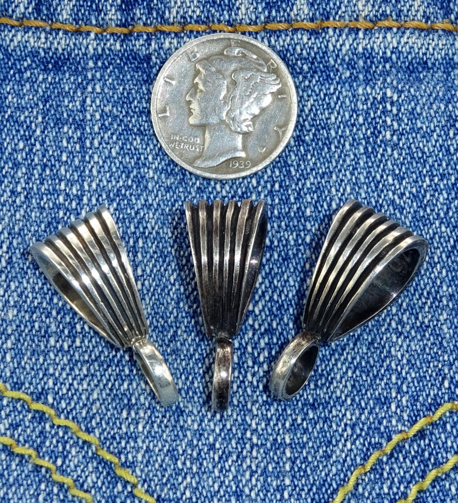 BAIL Pendant CONVERTER Navajo Bale Thick STERLING *NEW STYLE* CHOICE